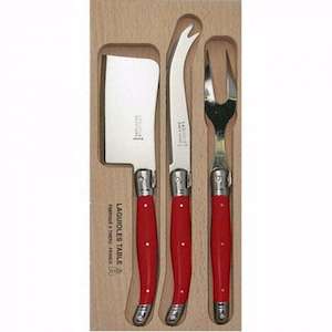 Kitchenware: Debutant 3 Piece Cheese Set Bright Red