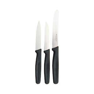 Kitchenware: Paring Knife 3 Piece Set Black