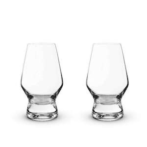 Raye Footed Crystal Scotch Glasses Set of 2