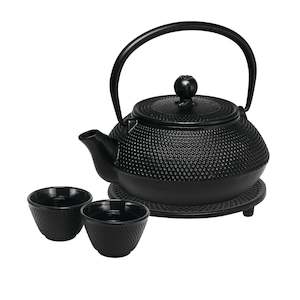 Kitchenware: Hobnail Teapot Set 800ml x 2 Cups Black