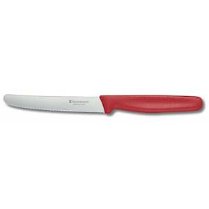 Tomato & Sausage Knife 11cm Wavy Edge Red