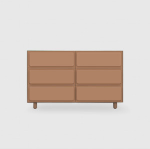 Mood Furniture: Forma 6 Drawer Lowboy - Colour