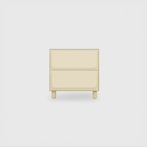 Mood Furniture: Forma 2 Drawer Wide Bedside - Colour