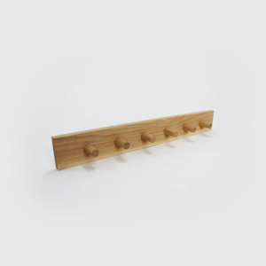 Decor: Coat Rack - Solid Oak