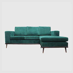 Sofas: Franses Velvet Sofa - 4 Seater Reversible Chaise