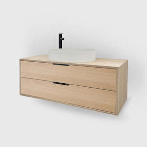 Bathroom: Boxed 2 Drawer Stacked Vanity 1200mm