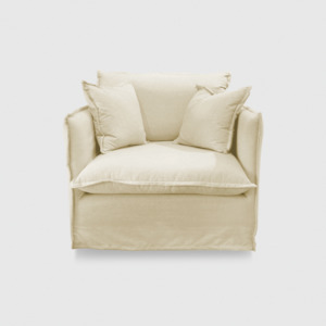 Showroom Clearance: SHOWROOM MODEL - Byron Slip Cover Sofa - 1 Seater - Chambray Ivory