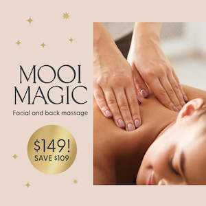 Mooi Magic Christmas Facial and Back massage Gift Voucher