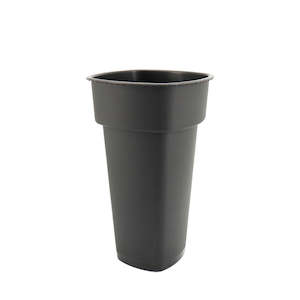 Plastic Flower Square Bucket 20TWx11.5BWx34Hcm - Black