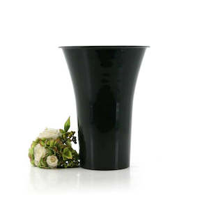 Plastic Flat Bottom Vase 31Diax41Hcm - Black (5117)