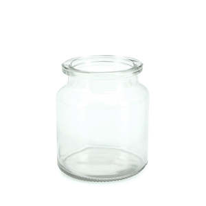 Glass Country Style Milk Bottle Vase 10Wx11.5Hcm - Clear (02-M-1012)