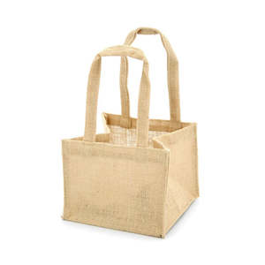 Jute Bag w/Handles Large 19Sqx15Hcm Pk/5 - Natural