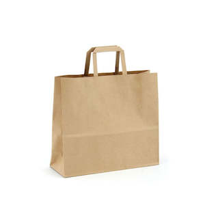 Kraft Paper Bag w/Handles Medium 32Wx28Hx11Gcm Box/100 - Nat