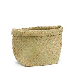 Nat Woven Rolled Top Pot w/Bottom Gusset 25TWx17Hx11Gcm - Natural