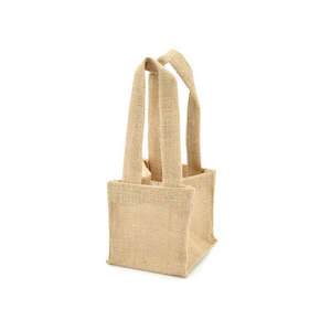 Jute Bag w/Handles Extra Small 10.5Sqx10.5Hcm Pk/5 - Natural