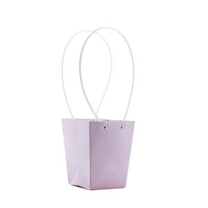 Kraft Tapered Bag w/Handles 13TWx9.5BWx15.5Hcm Pk/10 - Soft Lilac