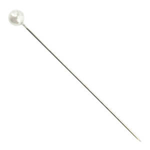 Round Pearl Corsage Pin 65mm Pk/144 - White (62550)