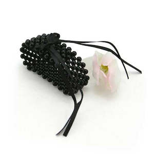 Internet only: Pearl Bracelet Small 2.5cm Wide - Black (62401)