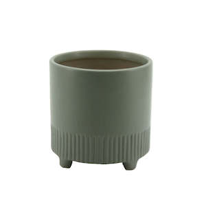 Ceramic Footed “50's Doris” Pot 15.3Diax15.5Hcm - Matte Grey