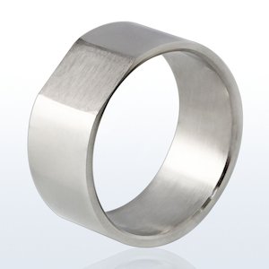 High Polished and Sandblasted Steel Band Ring