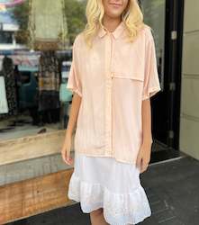 Vintage 1980's Chaus silk blush pink blouse