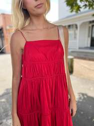 Country Road lipstick Cotton Drawstring Maxi