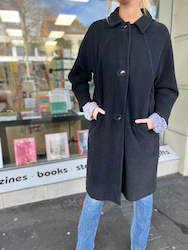 1960's Vintage Wool Angora Black Coat