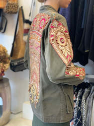 Khaki Army Embellished Jacket