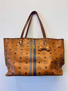 MCM Cognac Branded Tote Bag R0324