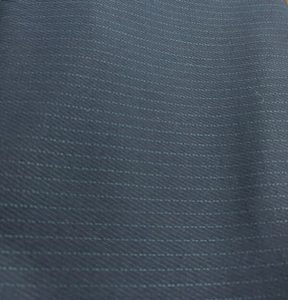 Suiting – (E) Dark Navy with a fine green single stitch Stripe – Polyester /…