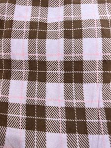 BC40 – Blanket Cuts – Pink and Brown Tartan- Microfleece 2 mtr x 1.5 mtr Cut…