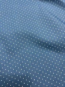 D43 – Denim – Chambray Spots – Pale Blue with small Cream Spots – 100% C…