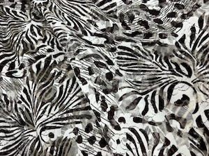 Stretch Patterned Lace – Black and White Zebra, Leopard Print polyester Spande…