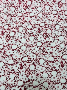 LC12 – Linen Blend – Hot Pink with Clusters of White Flowers – 55% Linen /…