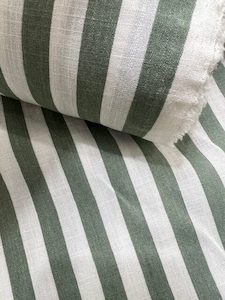 LC2 – Linen Blend – 10mm Jade Green and Off white Stripes – Striking - –…