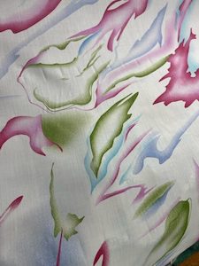 100% Cotton – Dress – Vibrant Pinks, Lilac, Blues and Greens on a Crisp Whit…