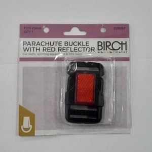 Products: Birch – Parachute Buckle with Red Reflector – 25mm – 028067