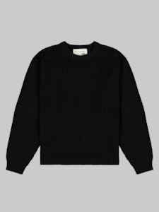 Fisherman Knit Sweater - Black