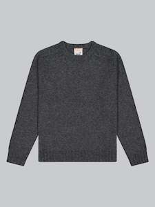 Sweatshirts: Woollen Knit Sweater - Charcoal