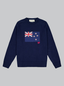 Flag Knit Sweater - Navy