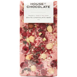 Raspberry, Hazelnut & Cacao White Choc Bar