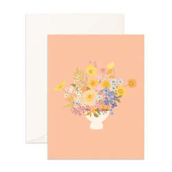 Florist: Spring bouquet peach card