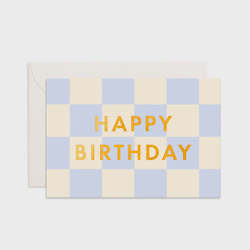 Happy Birthday Checkered Mini Card