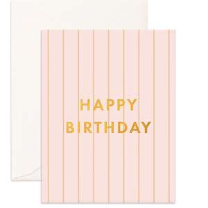 Florist: Happy Birthday Pinstripe Card