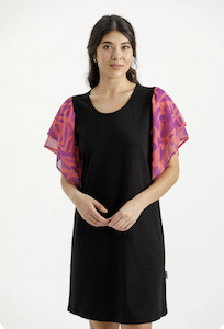 Gift: Lola Dress - Black with Sunset Floral Sleeves