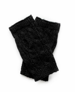 Gift: Cable Fingerless Gloves - Black