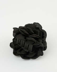 Hair Claw - Fabric Rose Black