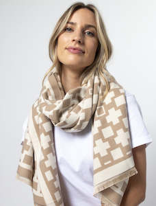 Scarf - Cross Beige