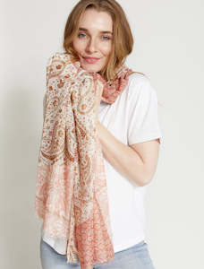 Gift: Scarf - Paisley Blush/Red/Gold