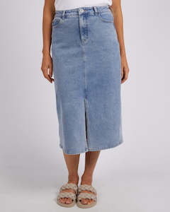 Eloise Denim Midi Skirt - Light Blue Wash